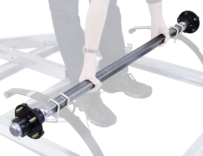 Axle Assembly with Hubs (MPG460, MPG525, MPG585), Single **