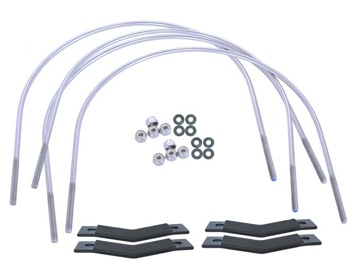 Hardware Kit for Fishing Rod Storage Tube, (4) 1/4" U-Bolts, (8) Nuts, (8) Washers, (4) Jawz2™ (MPG541), Single