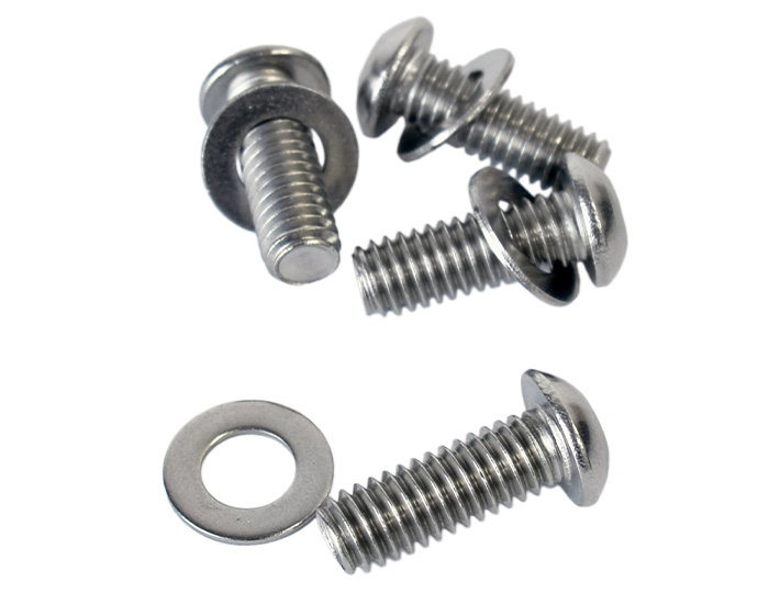 Button Head Bolt with Flat Washer for T-Slot Kits, SS, 5/16"-18 X 7/8" (MPG1498, MPG1001, MPG1012), Set of 4