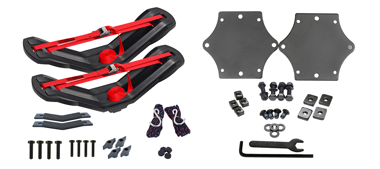 SeaWing™ Kayak Carrier with Tie-Downs - V-Style - Rear Loading - T-Slot Truck Rack Hardware