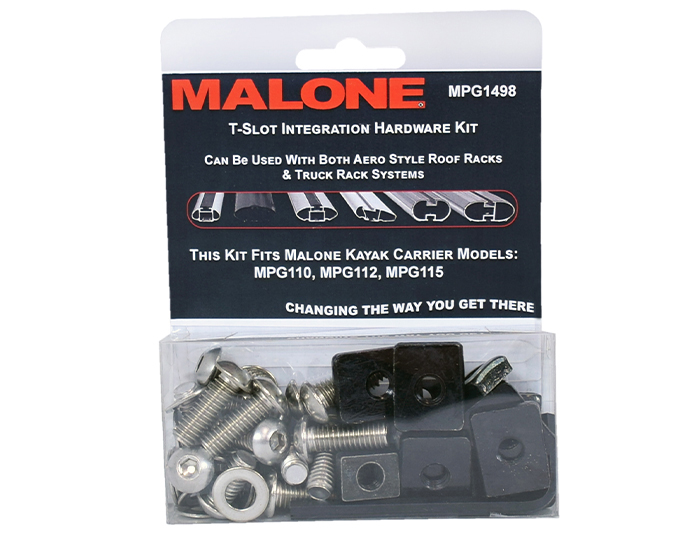 T-Slot Integration Hardware Kit for Aero Style Roof Racks & TruckRack Systems - Fits Malone Kayak Carrier Models MPG110MD, MPG112MD, MPG115MD