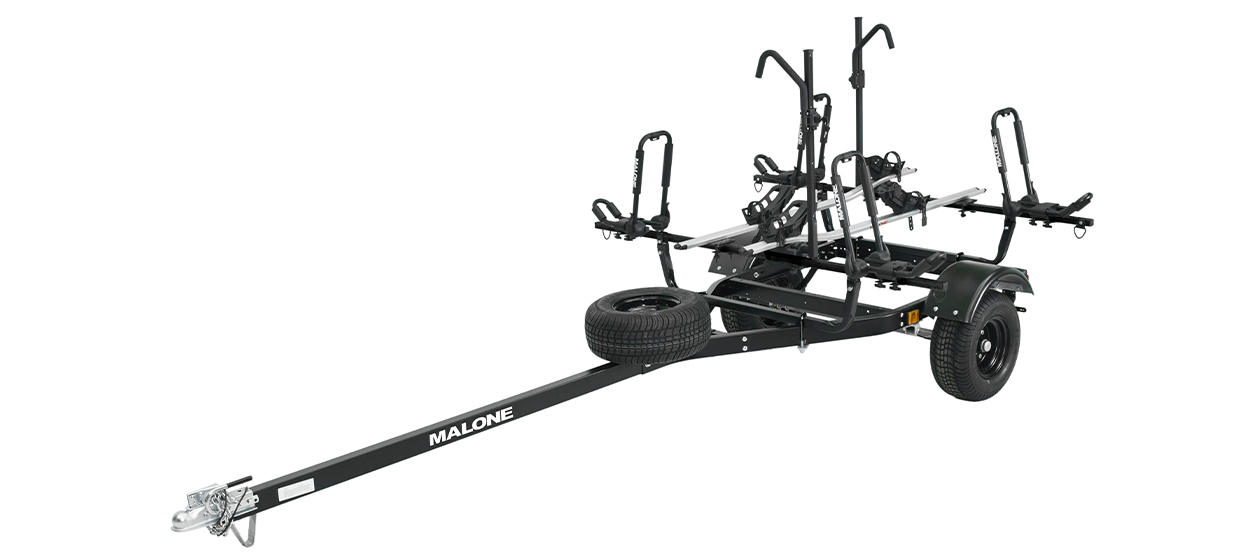 MicroSport™ Off-Road 2 Kayak/2 Bike Trailer Package (2 Sets J-Racks, 2 Bike Racks, Spare Tire)