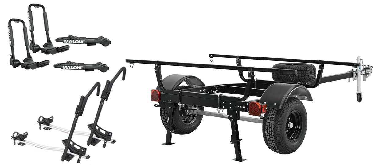 MicroSport™ Overland™ Trailer Package (Rear Leveling Jacks, 2 Kayak Carriers, 2 Bike Carriers)