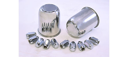 Chrome Acorn Lug Nuts and SS Wheel Caps (for 2 wheels)