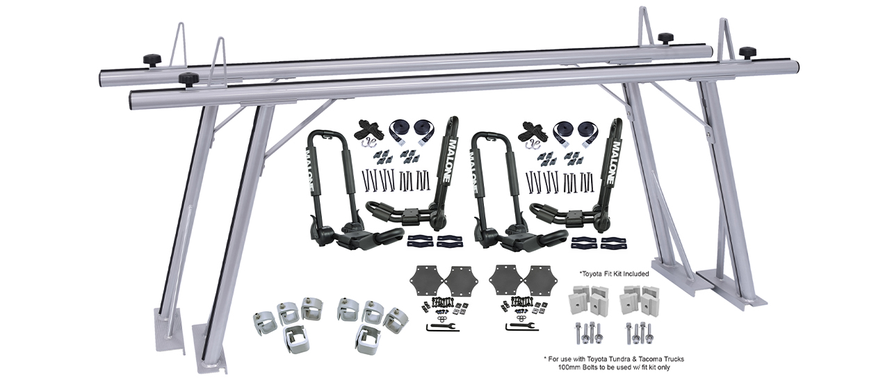 TradeSport™/ FoldAway-J™ Bundle - Truck Rack w/ J-Style Kayak Carriers